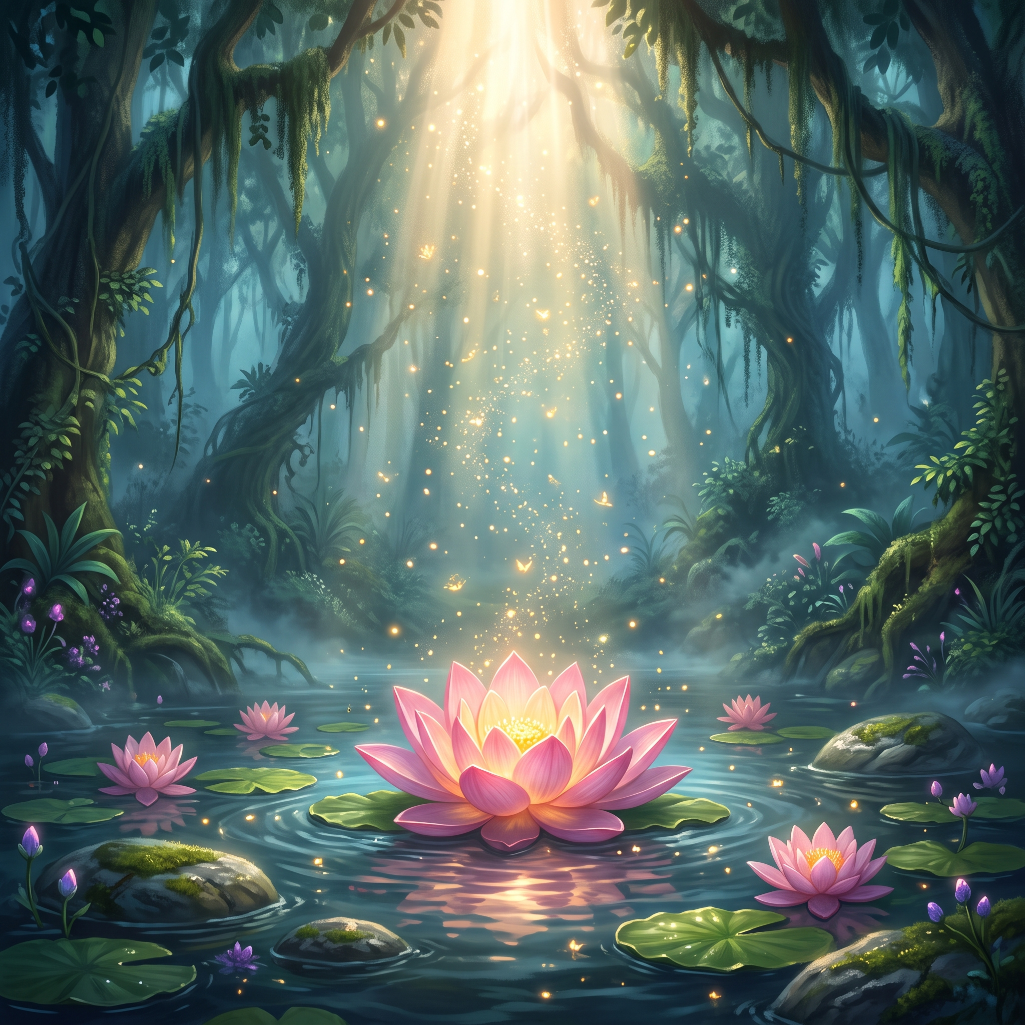 Luce e fiori di loto